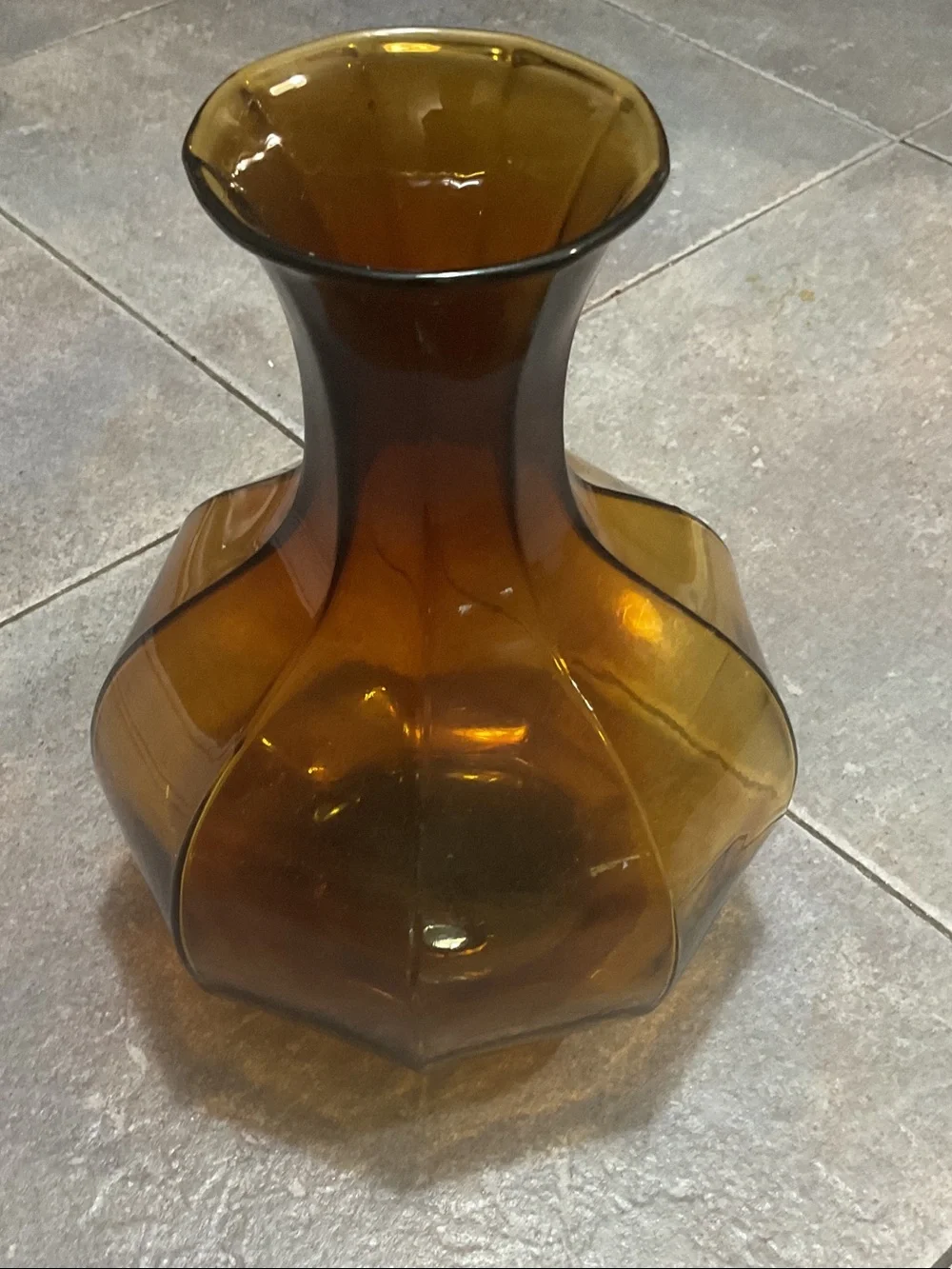 Indiana Glass Amber Sculpted Accent Vase